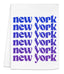a towel with the words new york printed on it