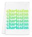 a tea towel with the words charleston on it