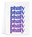a napkin with the words phily phily printed on it
