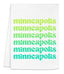 a tea towel with the words minneapolis on it