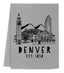 Denver, CO Skyline - Dish Towels - White or Gray