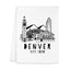 Denver, CO Skyline - Dish Towels - White or Gray