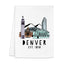 Colorful Dish Towels - Denver, CO Skyline