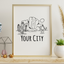 Custom City Desert -  Art Print  - Personalized