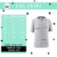 a size chart for a t - shirt with stars on it