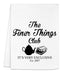 a tea towel with the words the fine things club on it