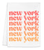a towel with the words new york printed on it