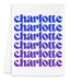 a napkin with the words charlotte charlotte on it