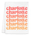 a napkin with the words charlotte on it