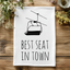 Best Seat in Town - Dish Towels - White or Gray