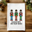 Colorful Christmas Kitchen Towels - Crackin' Nuts & Takin' Names