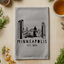 Minneapolis, MN Skyline - Dish Towels - White or Gray
