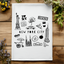 New York City Collage - Dish Towels - White or Gray