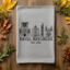 Asheville, NC Skyline - Dish Towels - White or Gray