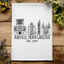 Asheville, NC Skyline - Dish Towels - White or Gray