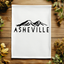 Asheville, North Carolina - Dish Towels - White or Gray