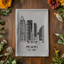 Miami, FL Skyline - Dish Towels - White or Gray