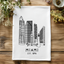 Miami, FL Skyline - Dish Towels - White or Gray