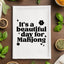It's a Beautiful Day for Mahjong - Dish Towels - White or Gray