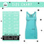 a women's tank top size chart with measurements