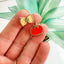 Tomato & Pasta Earrings - 22k Gold Plated Studs