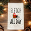 Sleigh All Day - Colorful Christmas Hand Towel (Waffle)